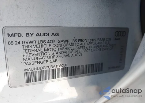 2024 Audi A3 Premium Plus 40 Tfsi Quattro S Tronic из США, поврежденный, VIN WAUHUDGY8RA138058